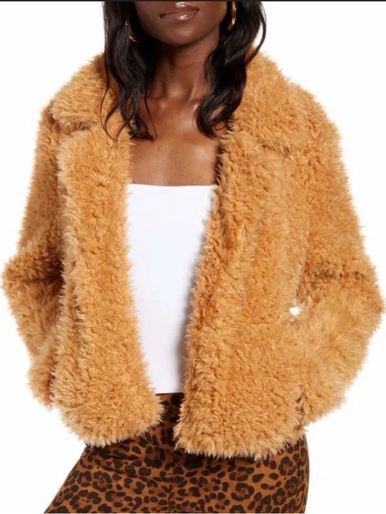 Blank NYC Jackets & Blazers - Blank NYC Camel Faux-Sherpa Teddy Jacket